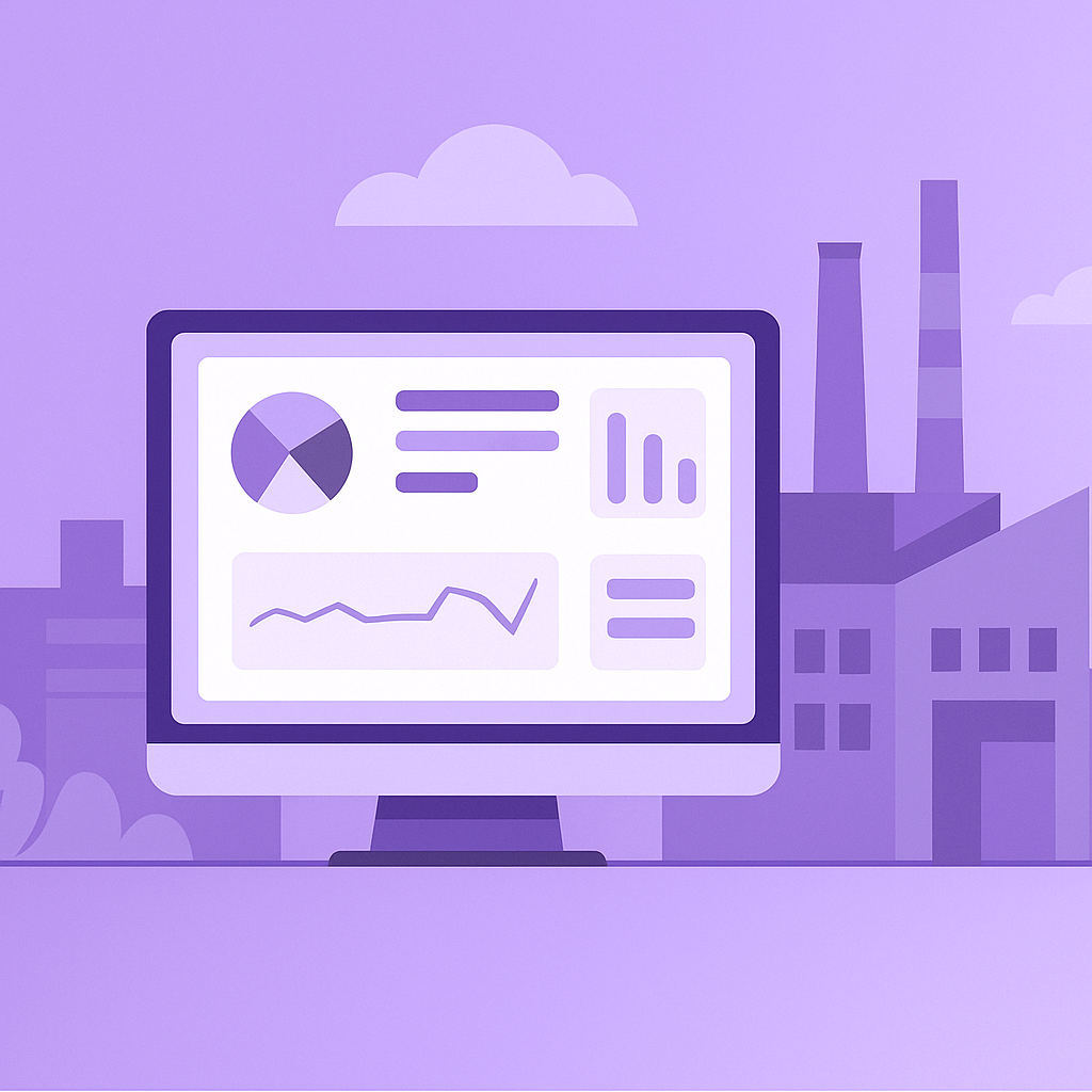 Ekran z systemem SCADA z wykresem temperatury i przyciskami sterującymi.